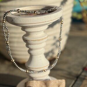 Sterling Silver Beads with 14K Gold-Filled Choker Necklace ✨